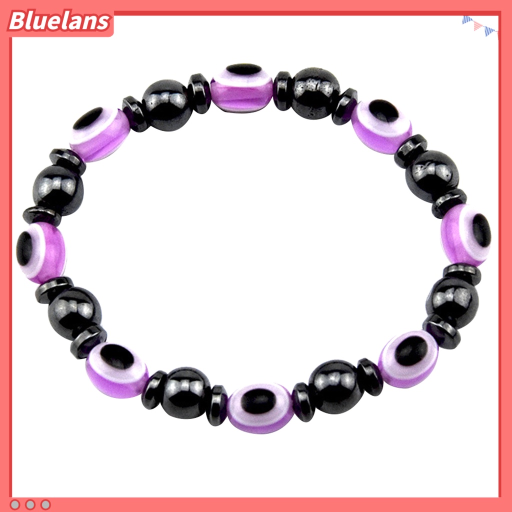 Bluelans Magnetic Bracelet Unisex Lose Weight Hematite Eyes Healing Beads Stretch Bangle