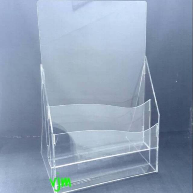 

Acrylic tempat brosur ukuran a4 2susun, tempat brosur akirilik