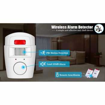 EMASTIFF Alarm Anti Maling Infrared PIR Sensor Gerak 2 Remote