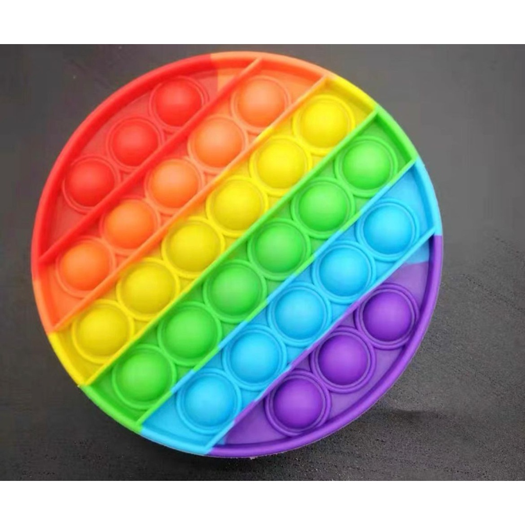 COD New Fidget Push Pop Its Mainan Anak Toys Bubble Kids Mainan Popit Murah Rainbow Pop it PASTEL-bulat Rainbrow