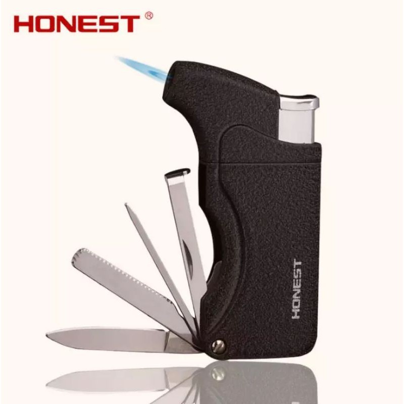 Korek api Honest single jet multifungsi/Honest pipe lighter/Korek api gas Tamper Cangklong isi Ulang (241-1)