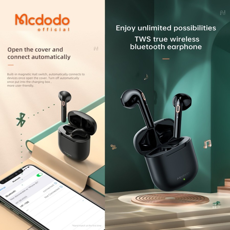 MCDODO Earphone Bluetooth TWS HiFi Sound Touch Control Wireless BT 5.0 Headset TWS Bluetooth HP-788