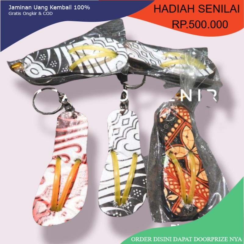 MURAH Souvenir Pernikahan gratis kartu ucapan Gantungan Sendal Batik Murah Souvenir pernikahan Unik 
