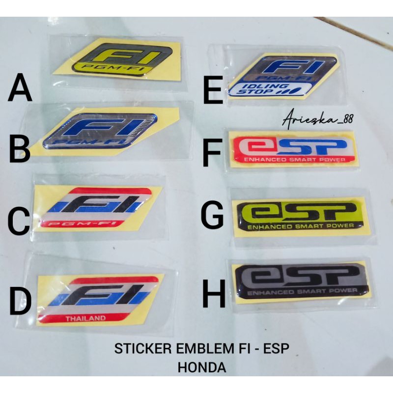 Emblem Stiker FI PGM FI HONDA | emblem pgm fi biru stiker esp honda