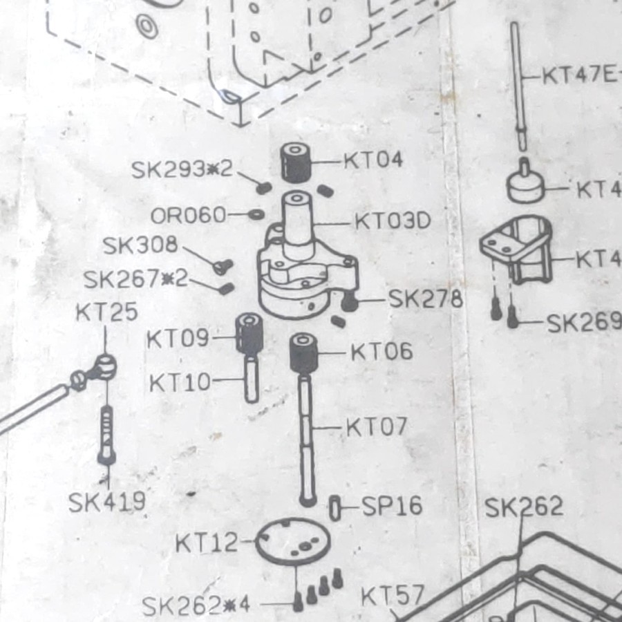 KT04 + SK293*2 Gear Pompa Oil Mesin Jahit Obras 737/747/757/767
