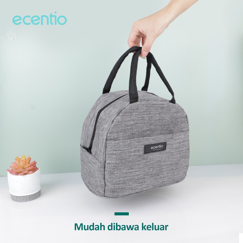 ecentio &amp; FOODI Kecil Tas Bekal Lunch Bag Cooler Tas Tempat Makan Kotak Makan tahan panas/Totebag lunch box piknik polos