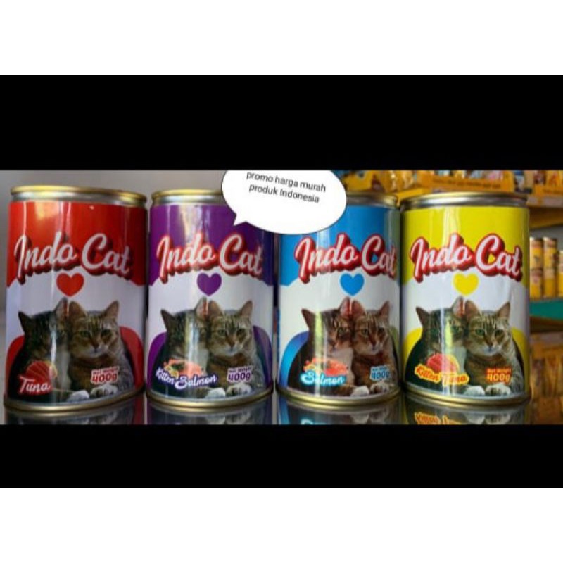 Makanan basah kucing indocat 400gr*12pcs | makanan kucing kaleng