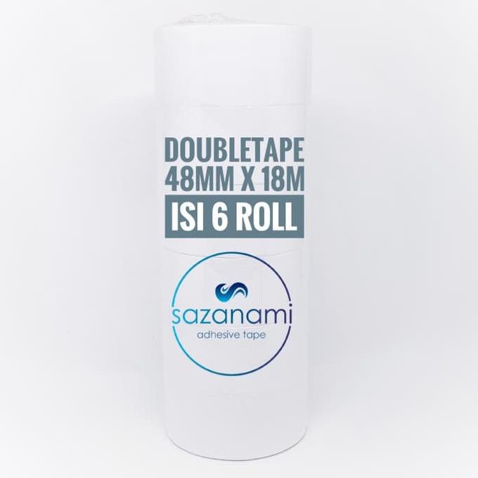 

Baru Double Tape 2" 48Mm X 18M Doubletape Kertas Putih Sazanami Isi 6Roll Segera Beli