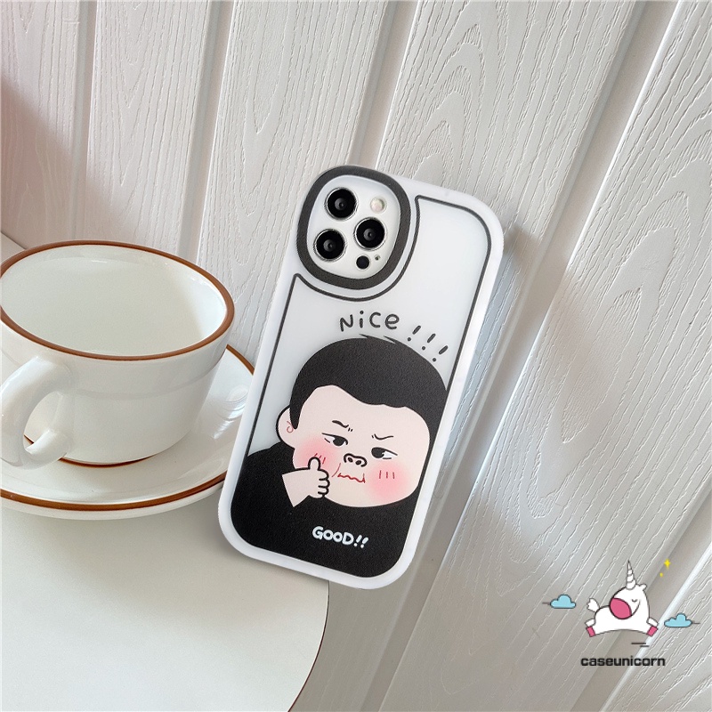 IPHONE Couple Soft Tpu Phone Case Kompatibel Untuk Iphone14 13 12 11 Pro Max 6s 6plus X XR XS Max Se2020 8 7 Plus Kartun Lucu Cowok Cewek Shockproof Case Cover