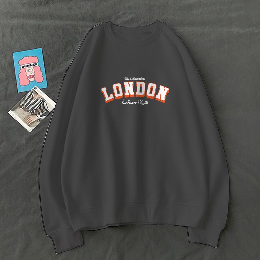 LONDON FASHION STYLE SWEATER FLEECE UNISEX TEBAL TERBARU'