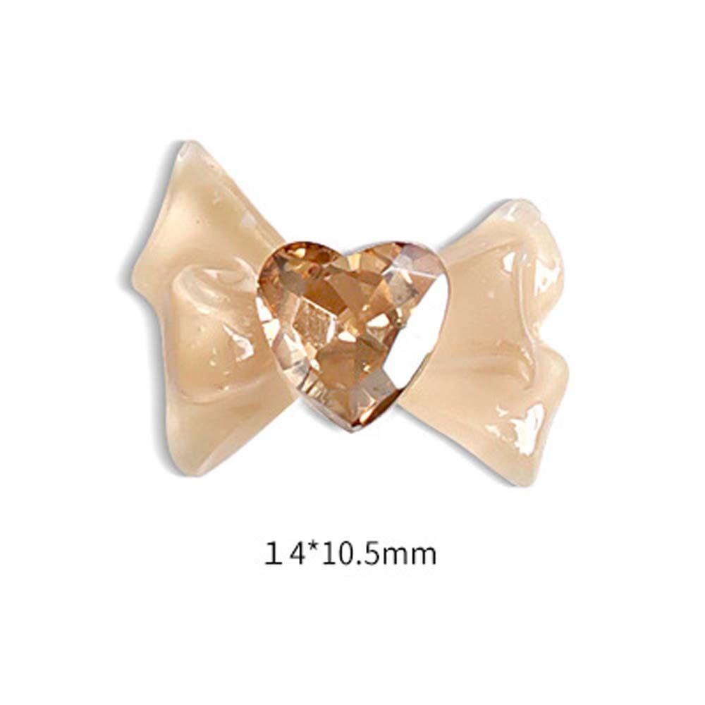 Mxbeauty Hiasan Nail Art Aurora Warna-Warni 3D Bownot Bow Crystal Bow Nail Charms