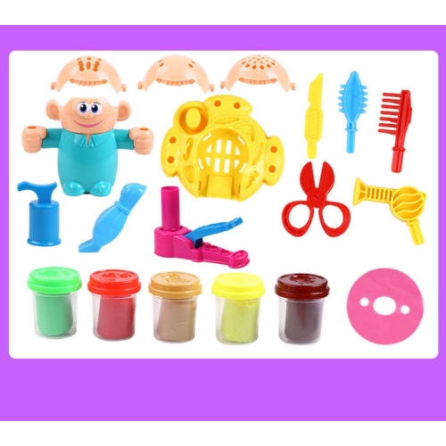 Diy Anak 3D Hairdresser Clay Set Mainan PlasticineTool Kit