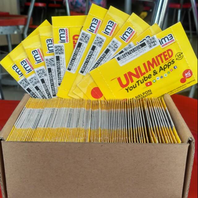 Perdana indosat, paketan indosat unlimited dan sosmed + 500mb tanpa registrasi kk