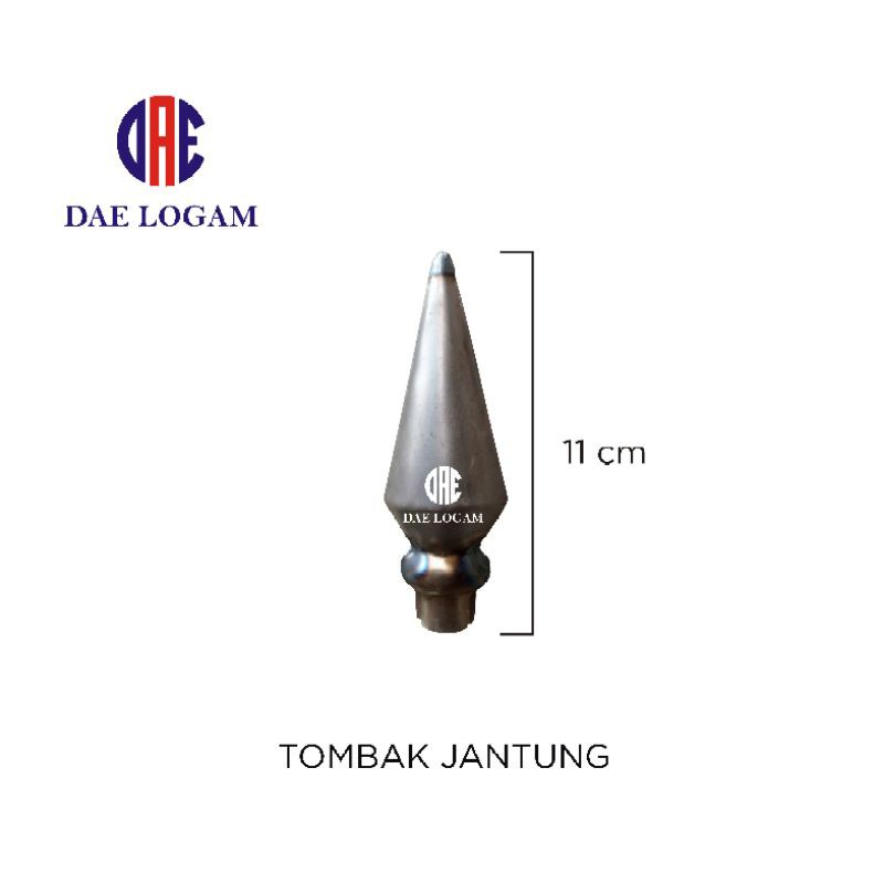 Ornamen Pagar Besi Tombak Jantung Besi Plat