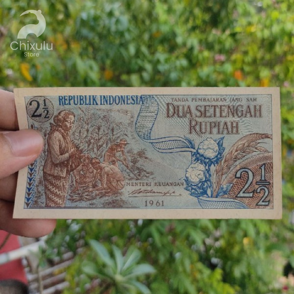 Uang Kertas Kuno Rp2 1/2 Edisi Pekerja Tahun 1961 | Uang Lama Indonesia
