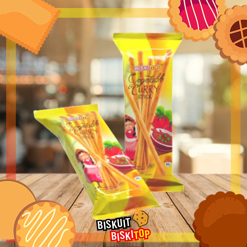 

B. BISKITOP - CURRY STICK 60g Biscuit Rasa Biskuit Kue Kering Stik Cemilan Dewasa Anak Renyah
