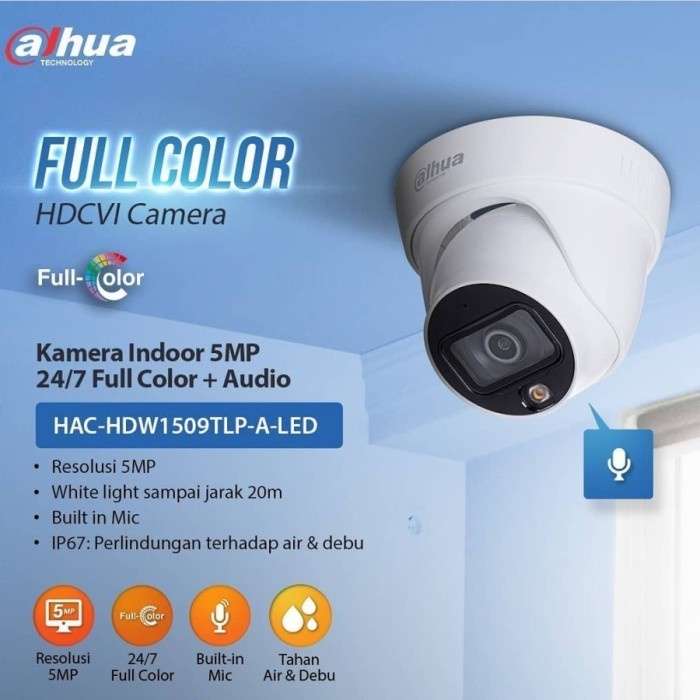 Camera Dahua 5MP Audio + Colorvu HDW-1509TLQP-A-Led Original