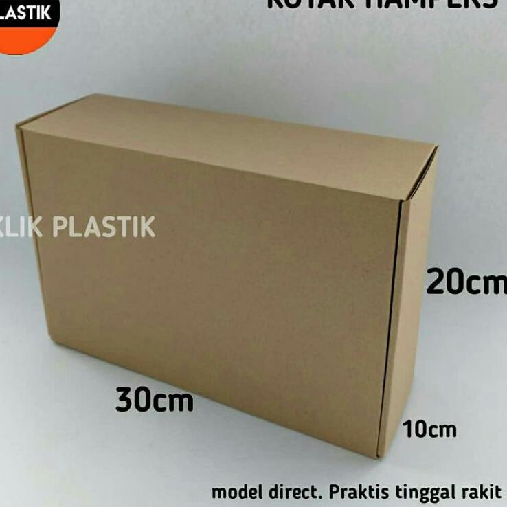 

♖ isi 10 biji kardus 30x20x10 kotak kardus hampers baju box B30 dus dos corrugated ◙