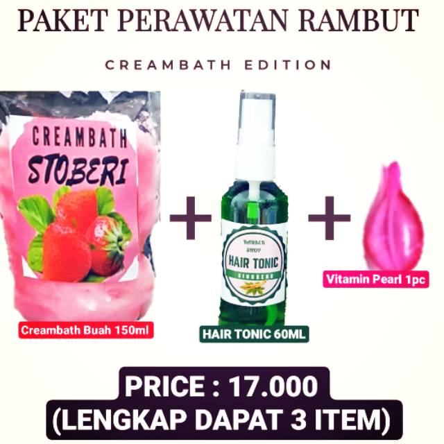 L1 Paket Perawatan Rambut Lengkap Creambath Buah Salon Hair Tonic Vitamin Mutiara | Hair Mask Masker