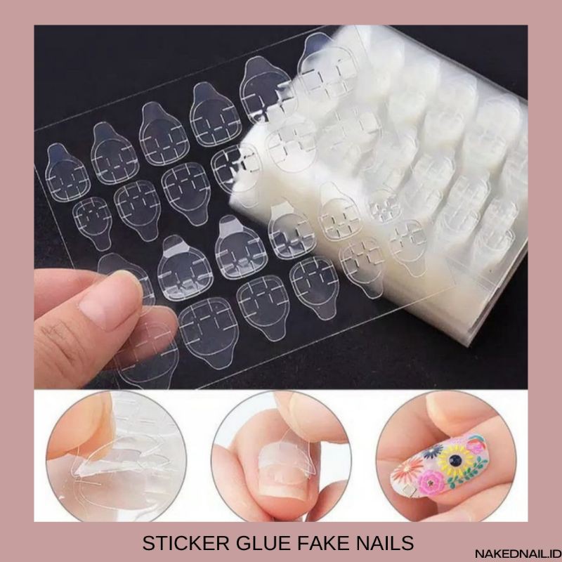 Sticker kuku palsu stiker kuku fake nails sticker jelly stiker kuku isi 24 nailart nail art