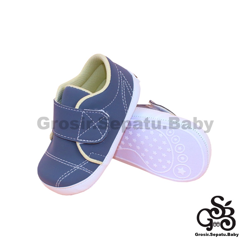 Prewalker - Sepatu Bayi - Baby Shoes | 2-12 bulan | Simple Classy ABU casual polos ringan &amp; fleksibel