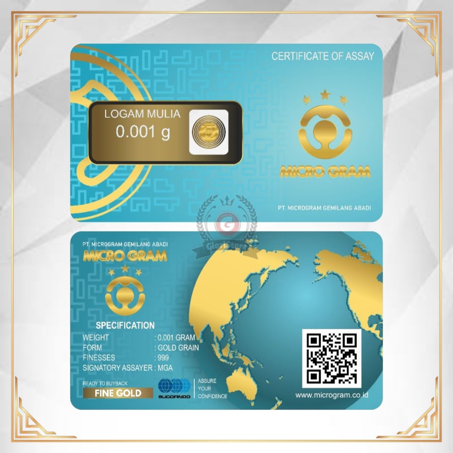 LOGAM MULIA / BABYGOLD / MINIGOLD / MICROGRAM / EMAS 24 KARAT 0,001 GRAM ASLI
