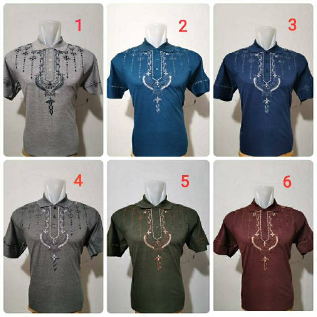  Baju  Koko Bahan Kaos Lengan Pendek  Baju  Koko Bordir Baju  