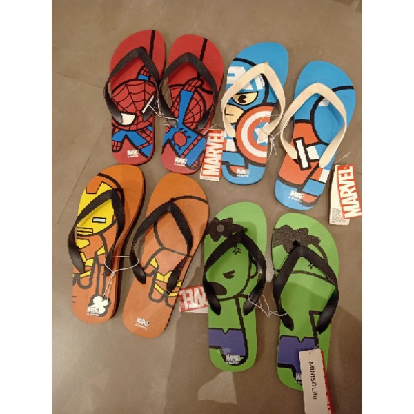 Miniso Marvel sendal spiderman sendal jepit pria sendal hulk sendal iron man sendal pria miniso