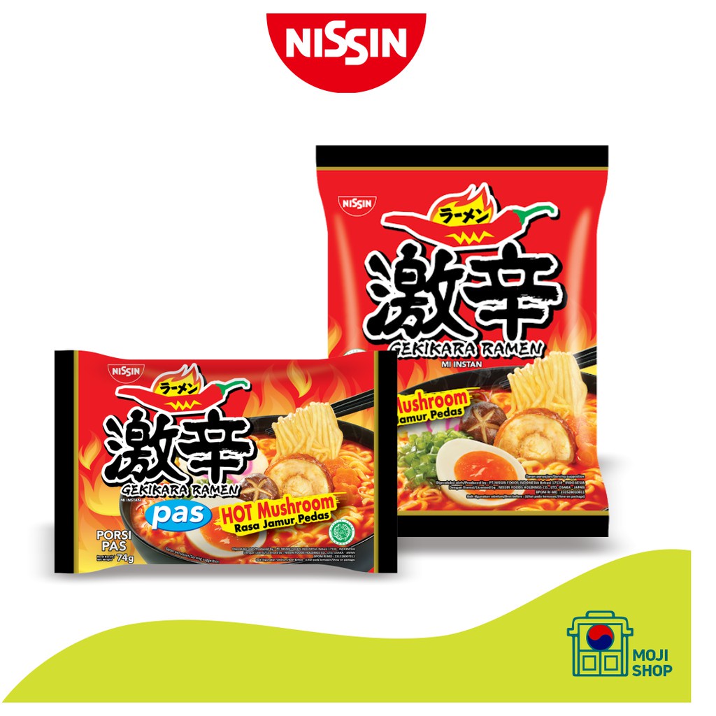 

JAMUR PEDAS GEKIKARA RAMEN NISSIN | HOT MUSHROOM MIE HALAL MUI PORSI BESAR 109gr KECIL 74gr PAS