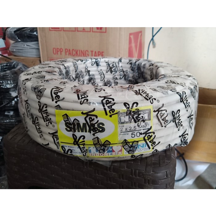 KABEL NYM 2X2.5 SIMAS 50M SNI KABEL LIDI KABEL BATANG KABEL TUNGGAL ISI 2 MERK SIMAS PANJANG 50
