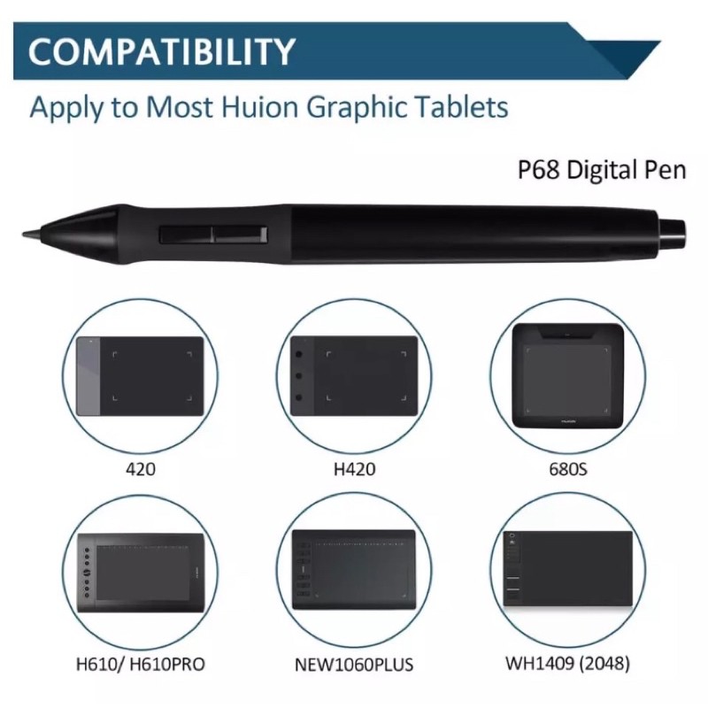 Huion Pen P68 Untuk Huion 420 H420 Graphic Drawing Tablet Shopee Indonesia