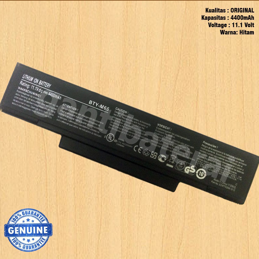 Baterai Axioo MNC M740 M740BAT-3 M740BAT-6 M660NBAT-6 BTY-M66 Original