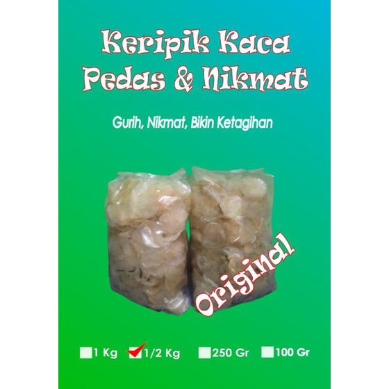 

Keripik Kaca 1/2Kg/Kripik Kaca/Pikca/Kripik kaca original daun jeruk