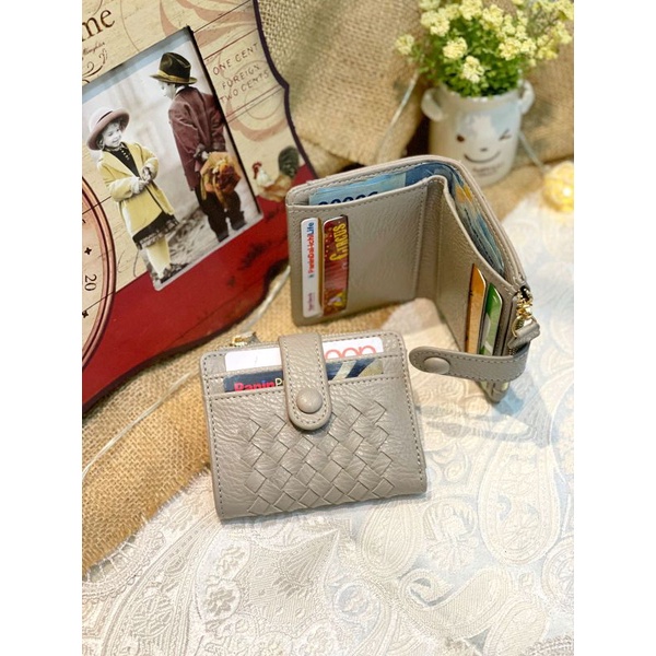Dompet Pendek Botega 352 Bahan Anyam Import