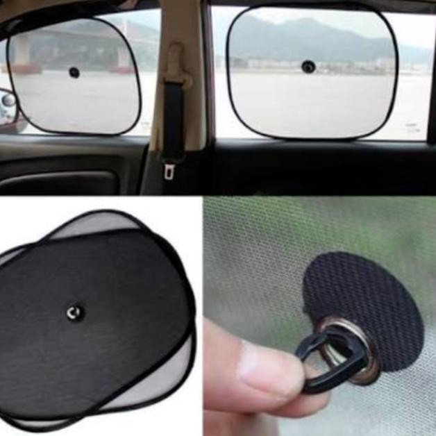 TABIR SURYA TIRAI MOBIL / CAR SUN SHIELD / PELINDUNG KACA MOBIL NILON