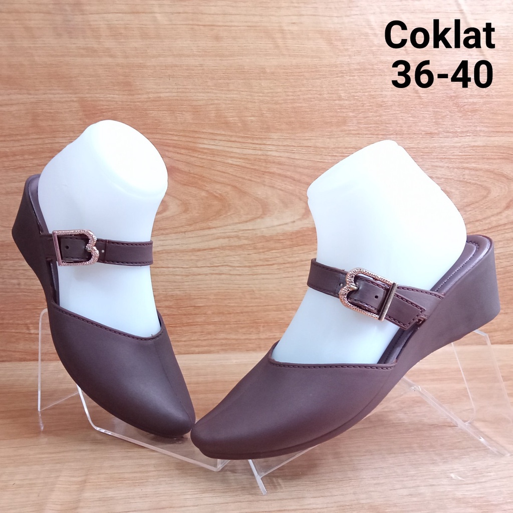 (COD) Sandal Selop Wanita Jelly Wedges Tali Tengah Porto LTC