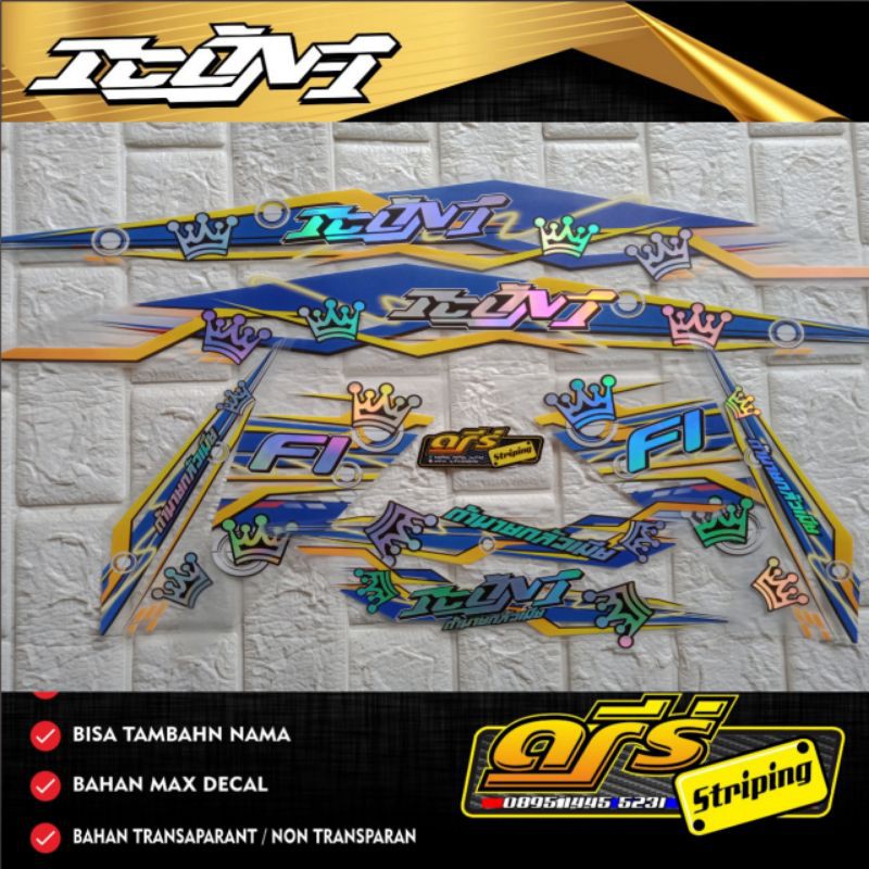 Striping Beat Fi 2012-2014 transparan hologram Custom