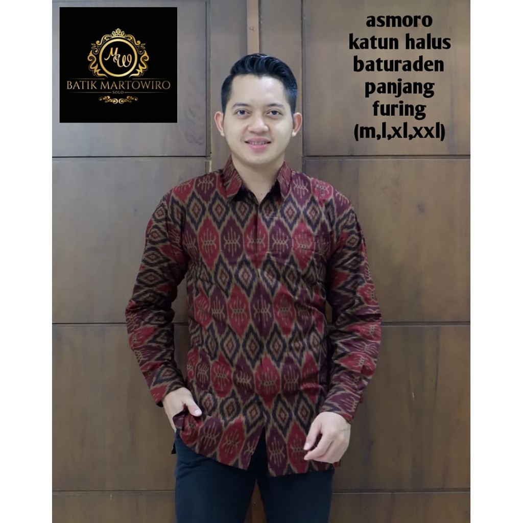 TIRTO UTOMO PENDEK kemeja batik pria lengan panjang terbaru ORIGINAL BY MARTOWIRYO