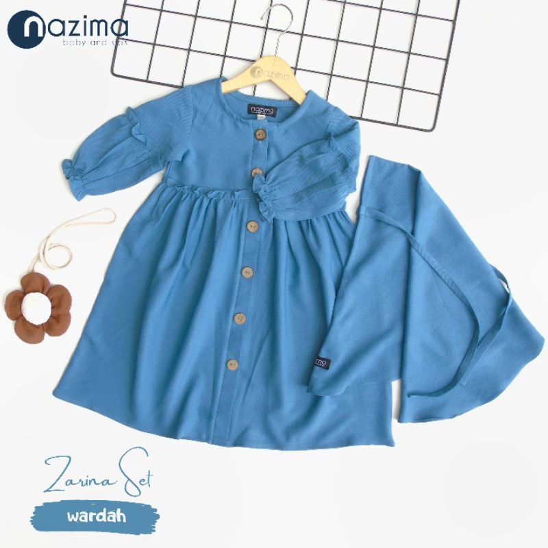 gamis anak perempuan set hijab 1-8 tahun COD/gamis anak zarina set hijab/gamis bayi lucu