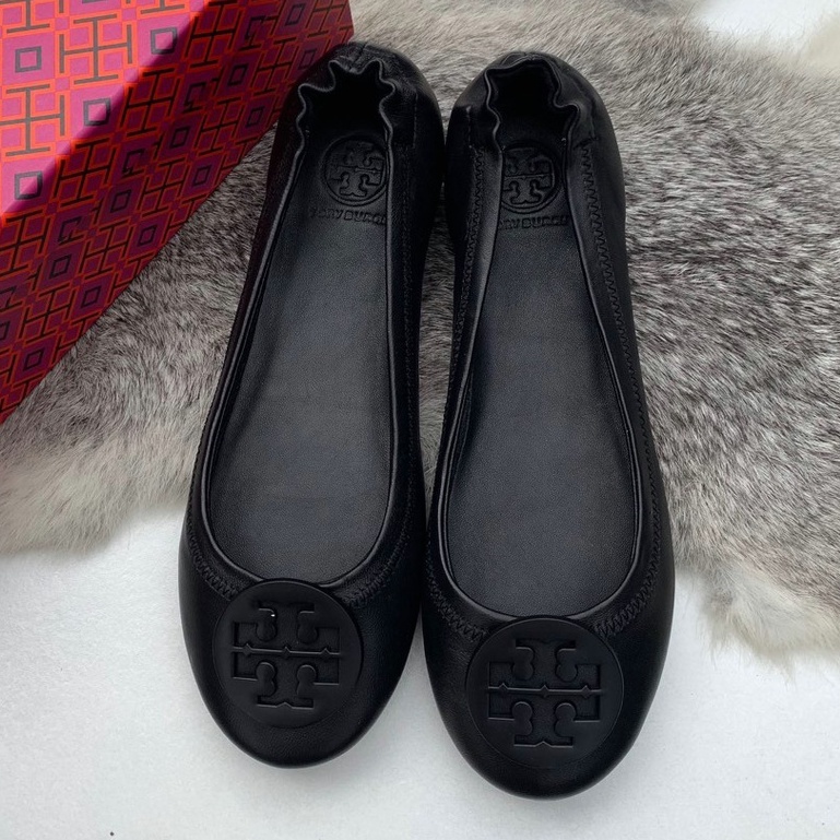 STB01-09   Original TB  Sheepskin Double T LOGO Flat Ballet Shoes Women's Shoes  xie