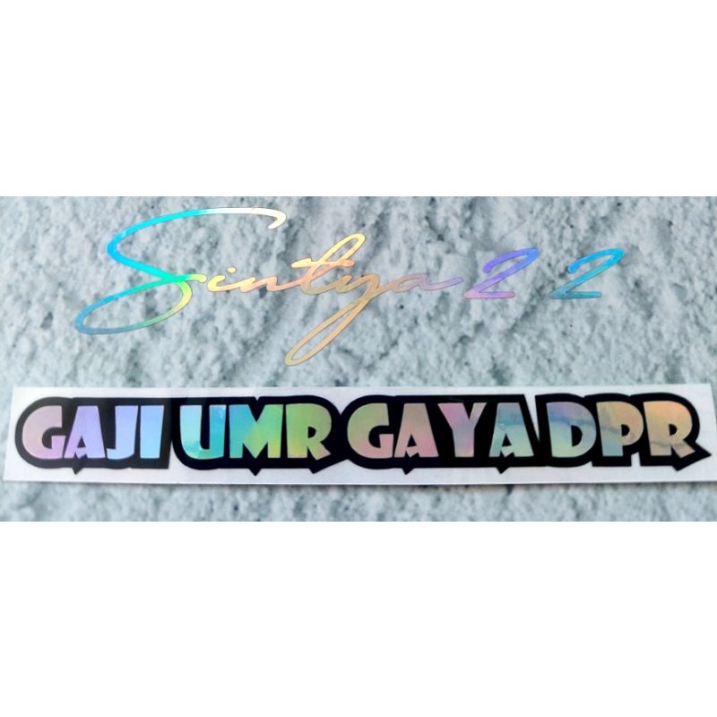 

Stiker hologram GAJI UMR GAYA DPR Cutting