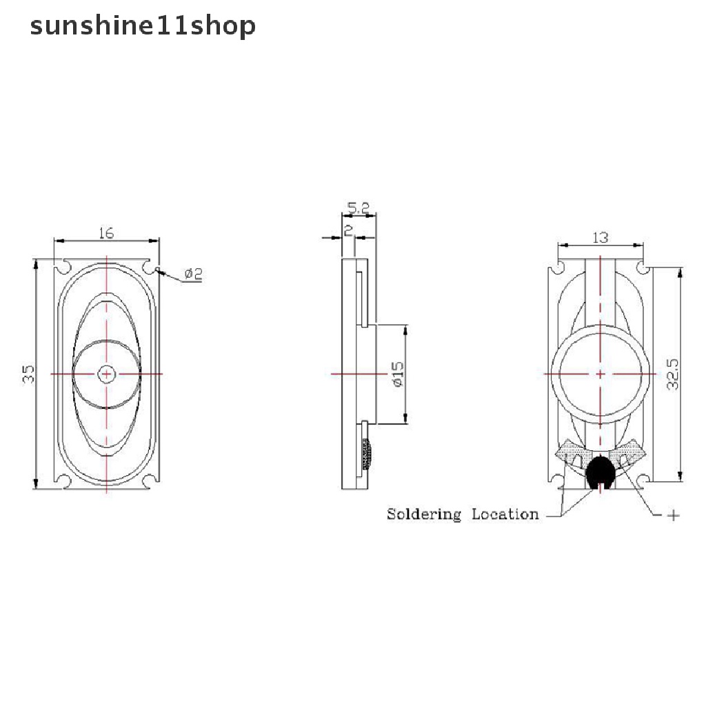 Sho 1pc Speaker Keras 2W 8R 1635 8 Ohms 2 Watt 35x16mm Untuk Notebook