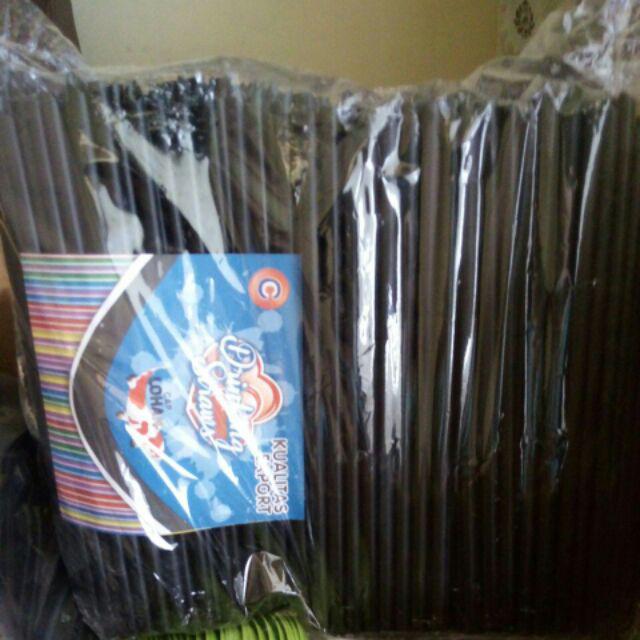 Sedotan Plastik Lurus Runcing 6mm X 20cm Isi 550pcs++ (coffee/juice/thaitea/popice/co.choc)