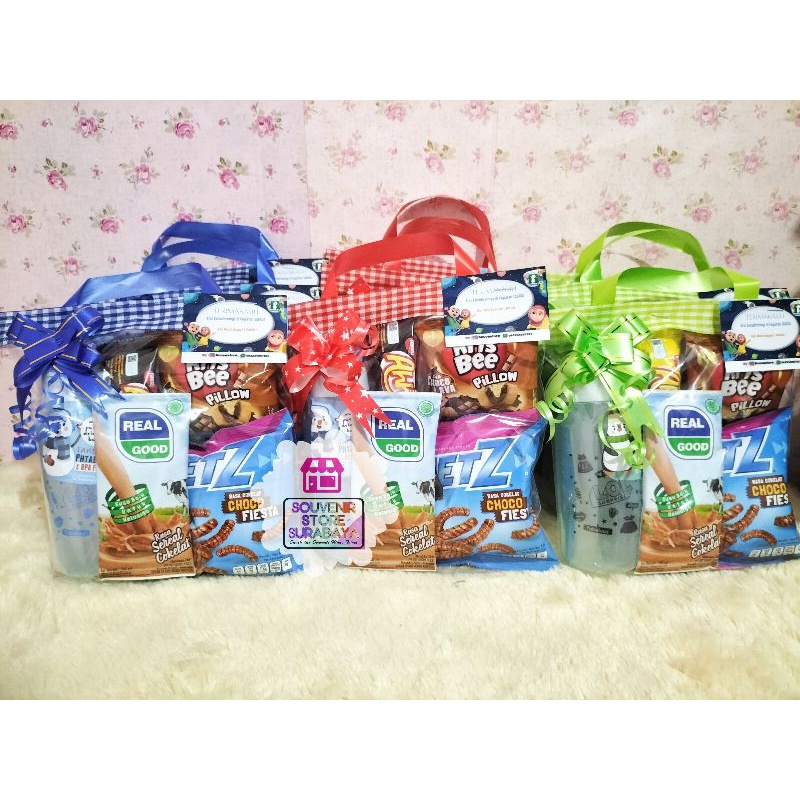 Paket ultah botol minum || Snack ultah surabaya || Souvenir botol fliptop