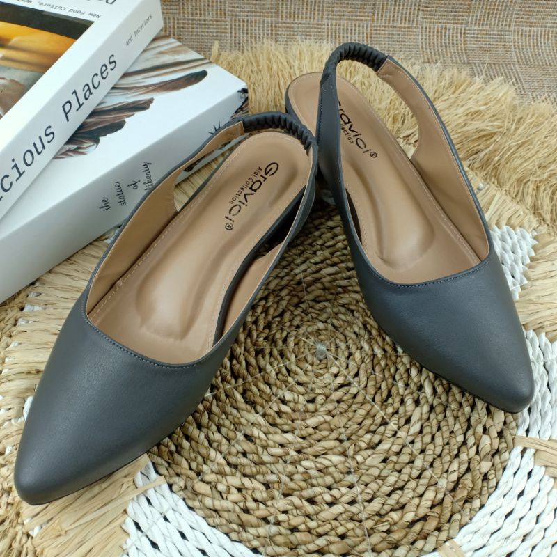 Sepatu Pantopel Hak Tahu Wanita Tali Bahan Sintetis Premium  PO-10 GRAVICI