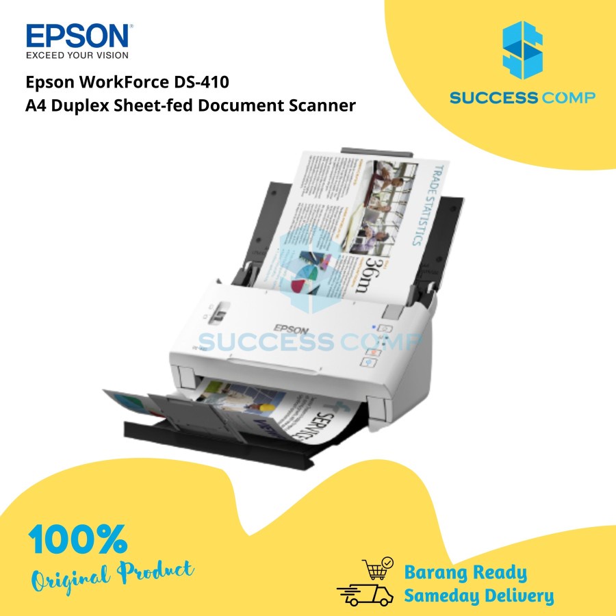 SCANNER EPSON DS-410 EPSON DS410 SCAN UP TO A3 STITCH GARANSI RESMI