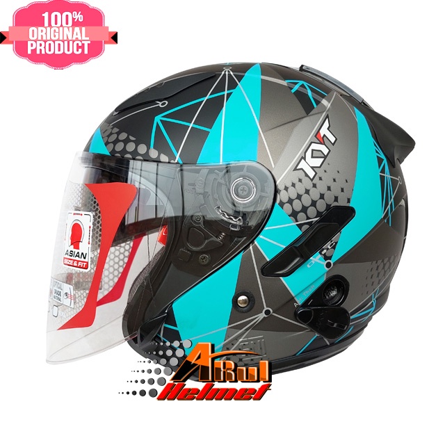 HELM KYT GALAXY FLAT R TERBARU MATRIX BLUE DOFF