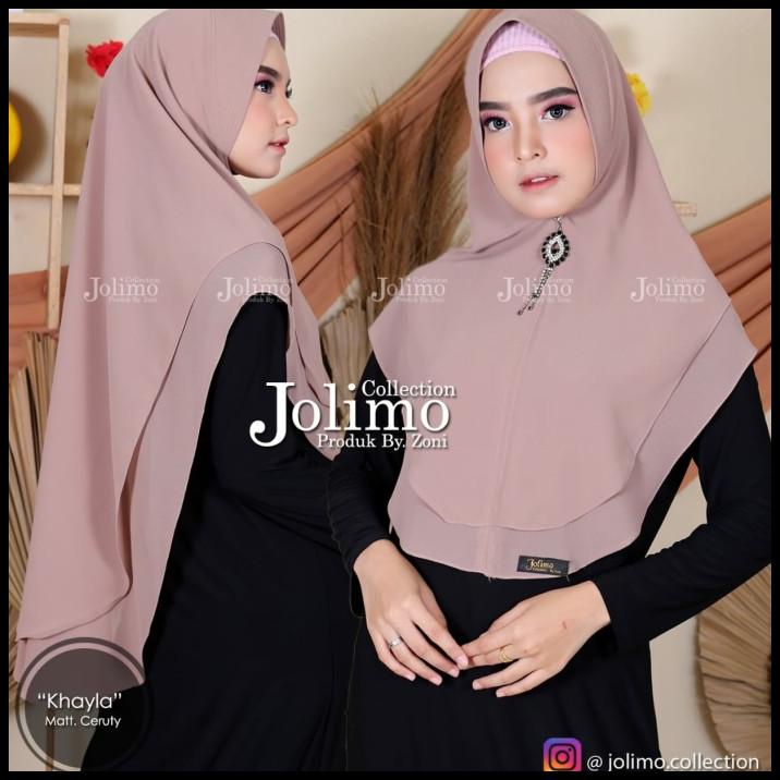 Khimar Ceruty Khayla/Hijab 2 Layer/Jilbab Pet Antem
