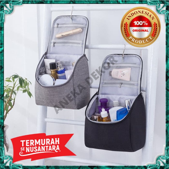 Tas Kosmetik Travel Pouch Peralatan Make Up MUA Sabun Mandi Dompet Anti Air Traveling Murah Pria Lak