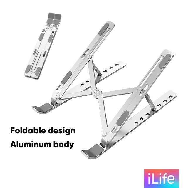 iLife LAPTOP Stand Holder Aluminium Adjustable Portable Holder Untuk